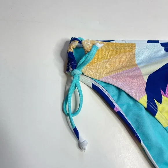 Hobie Seagreen Palm Print Side Tie Bikini Bottom NWT Girls Kids Size 14 - Picture 4 of 8